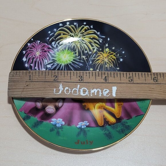 Garfield Calendar July Plate Jim Davis Plate No A 1444 Danbury Mint - Picture 8 of 14